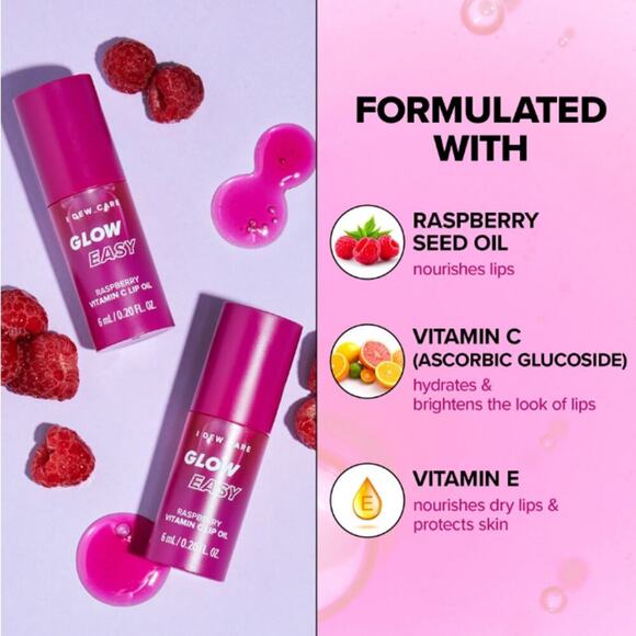 I Dew Care Raspberry Glow Easy Vitamin C Lip Oil 6 mL / 0.20 fl.oz. - Picture 3 of 8